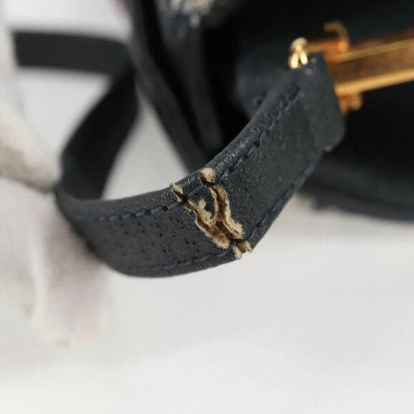 GUCCI GG Supreme Sherry Line Shoulder Bag PVC Navy Gold - Picture 7 of 16